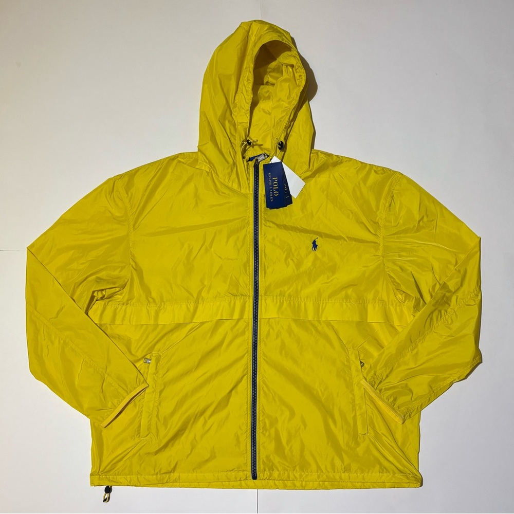Polo Ralph Lauren Men’s Nylon Windbreaker Jacket Rain Coat Yellow size 2XB